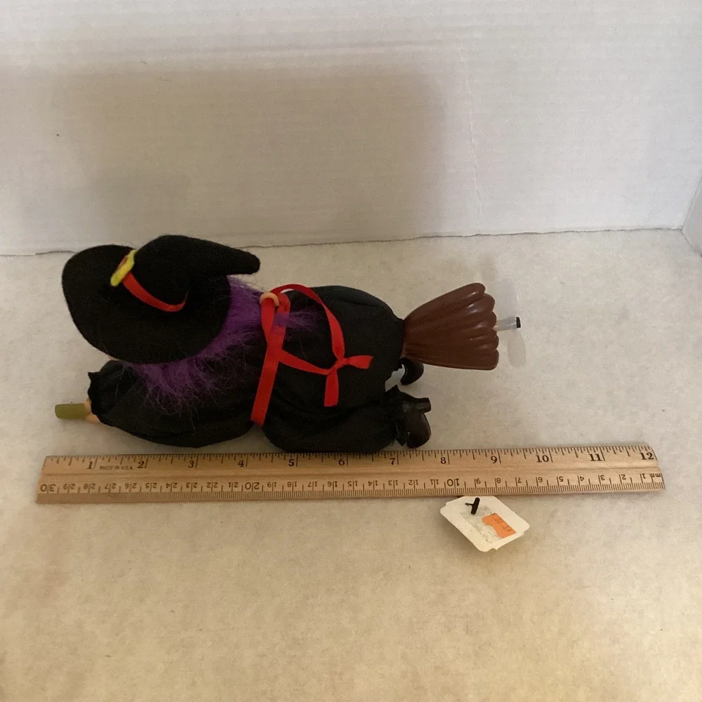 Vintage Halloween Witch on Broom Propeller Broomstick Decoration Ornament